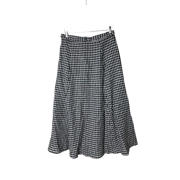 NWT Reformation Cole Two Piece Set Linen Skirt Top April Check Black White 10 - Picture 4 of 9